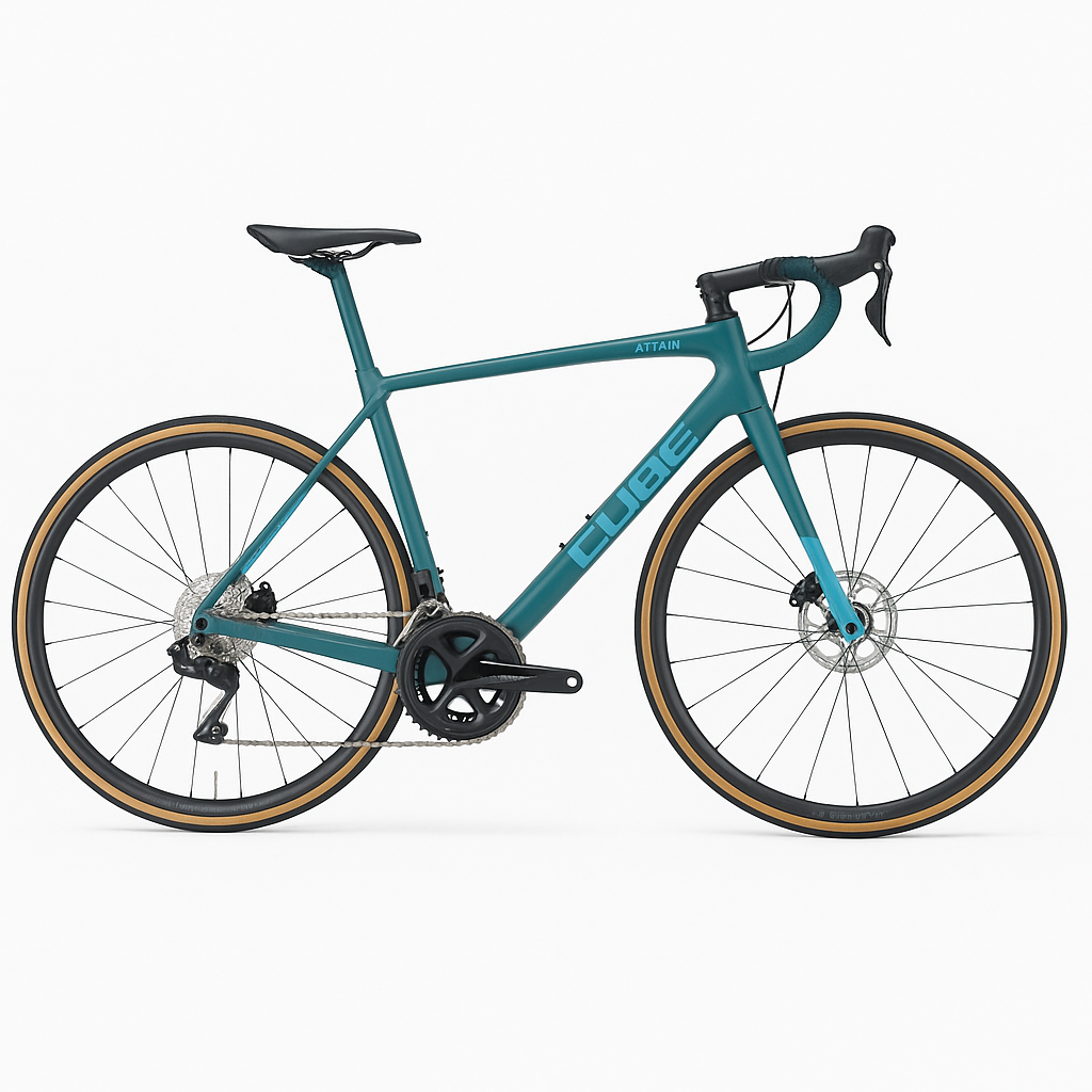 CUBE ATTAIN C62 RACE-2025 tealgrey and ice color